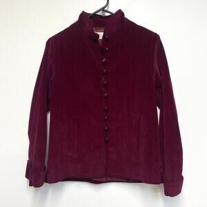 Vtg Adolph Schumann for Lilli Ann Corduroy Blazer‎ Jacket 70s 80s Raspberry Red